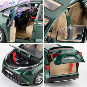 BDTCTK 1:24 Sienna MPV interior detail in green, realistic cabin feel.