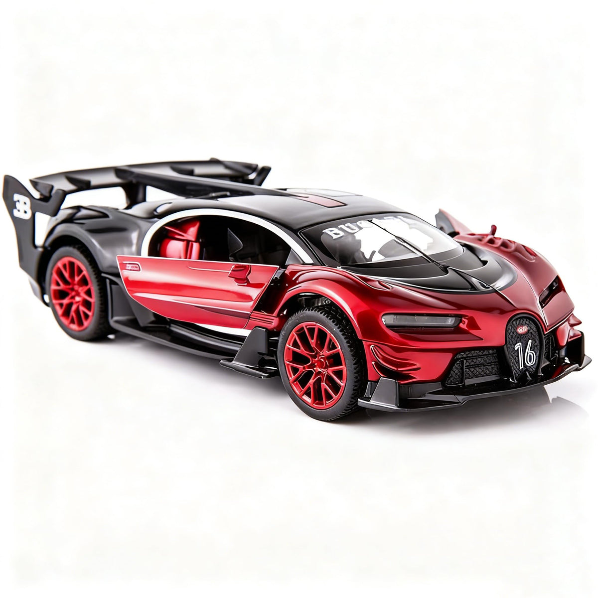 BDTCTK Bugatti Vision GT 1/32 front view highlighting authentic die cast finish.
