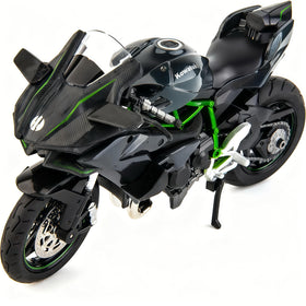 BDTCTK Ninja H2R diecast front view showing rotating wheel and engine sound feature