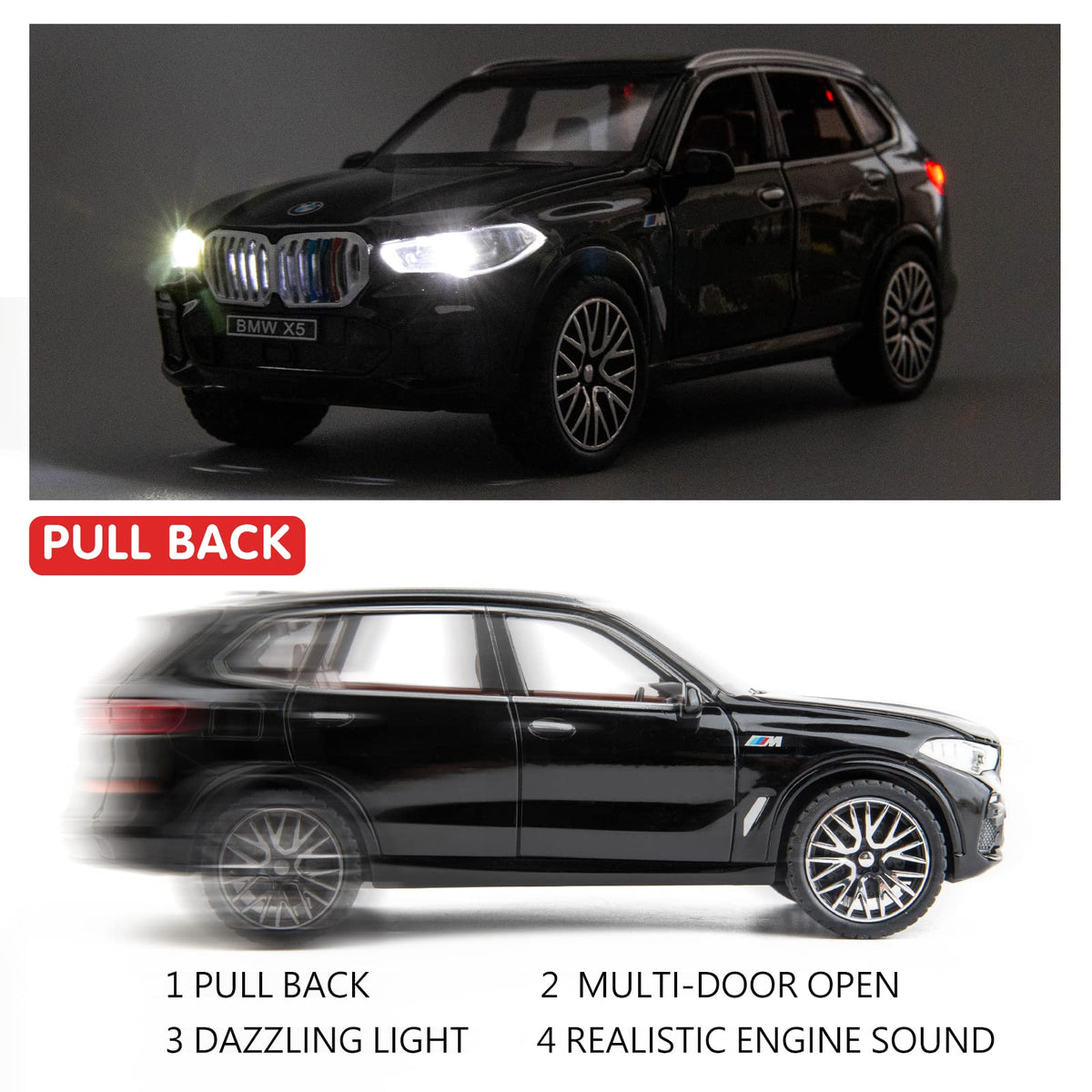 BDTCTK X5 SUV with sound and LED lights for immersive play.
