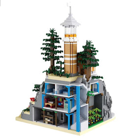 BDYDT Architecture Island Cave Lighthouse diorama display option enhances shelf decor.