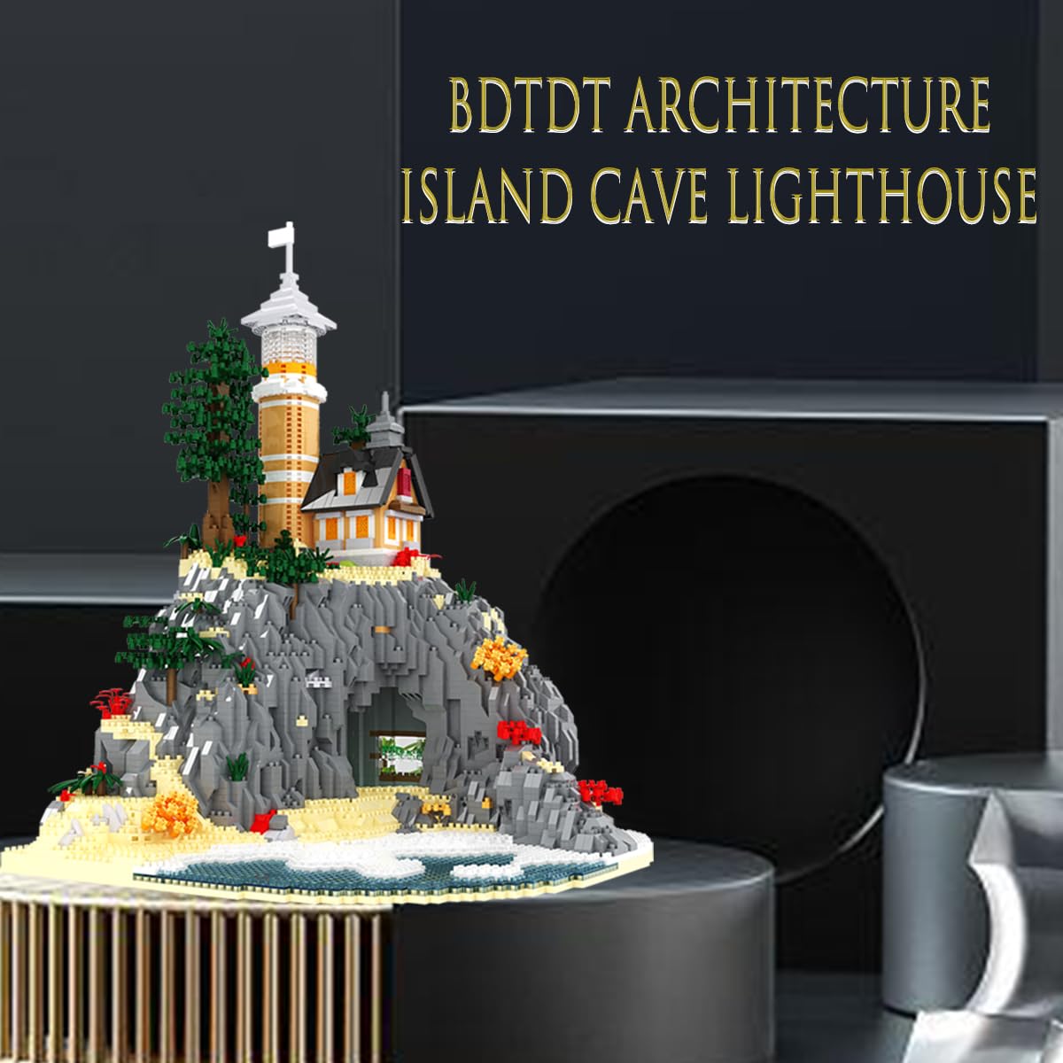 BDYDT Architecture Island Cave Lighthouse packaging includes instruction manual.