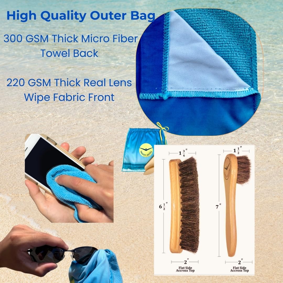 Beach Sandy Sand Remover Brush soft bristles for gentle sand removal