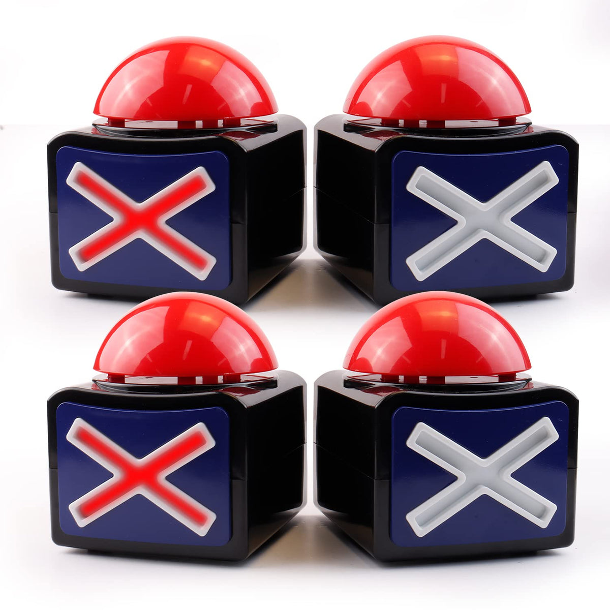 Bean LIEVE 4Pack game buzzer with red lights for engaging quiz prompts.