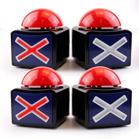 Bean LIEVE 4Pack game buzzer with red lights for engaging quiz prompts.