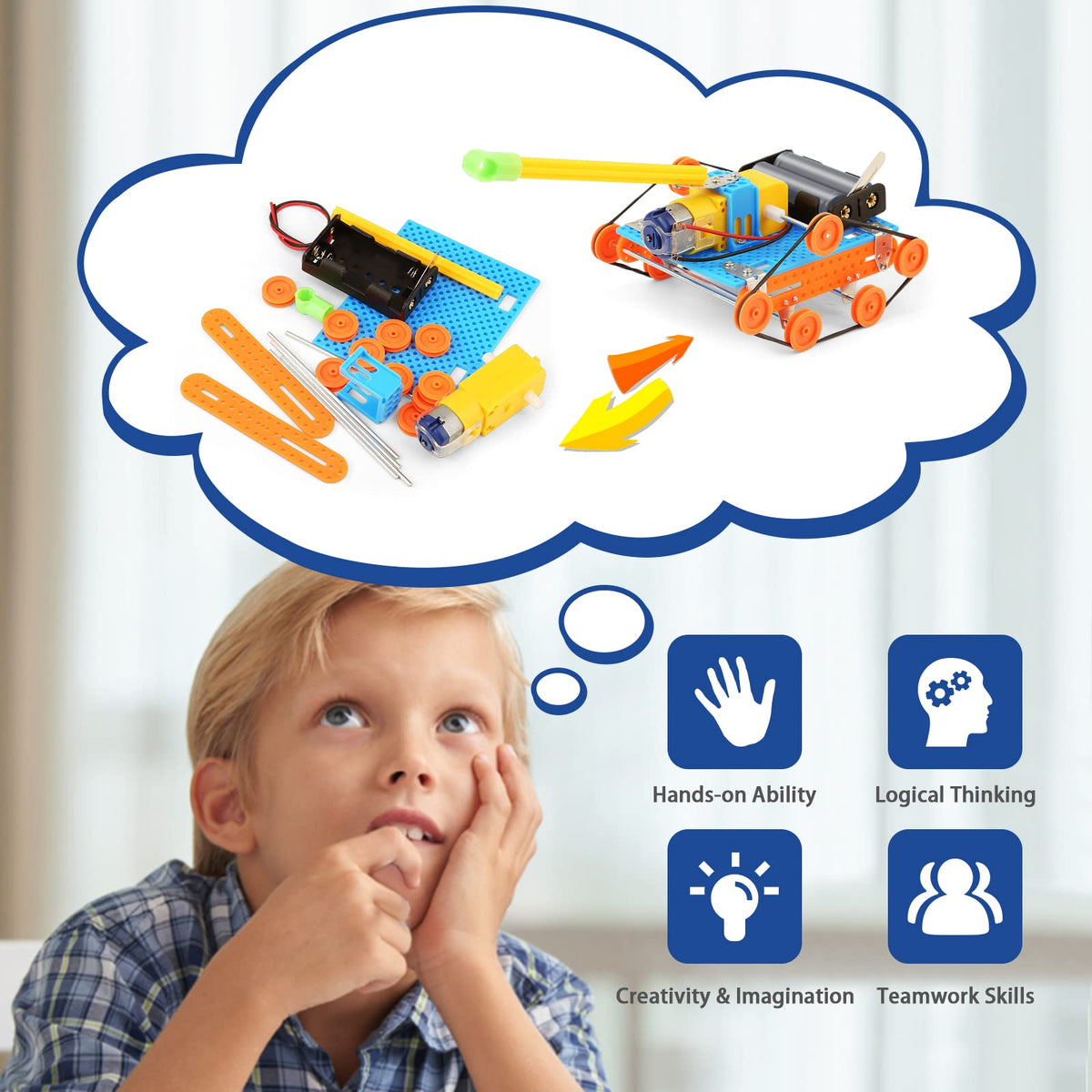 BeAndge robot-building components for hands-on engineering play