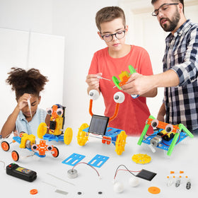 BeAndge solar robot car demonstrates renewable energy concepts in play.