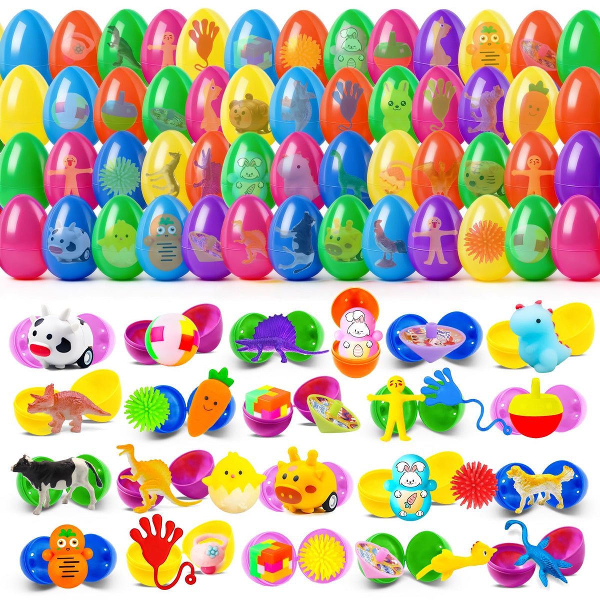 Beanumerous Easter eggs pre-filled with 120 toys for effortless egg hunts.