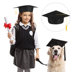 BeapTcely black grad cap prop ideal for stage and photos