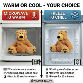 Bear Hugs heated plush delivers soothing warmth on chilly days.