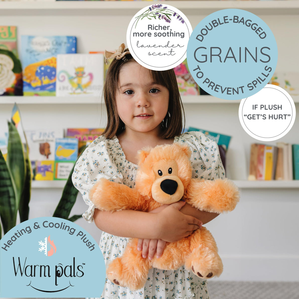 Bear Hugs weighted plush offers gentle pressure for comforting coziness.