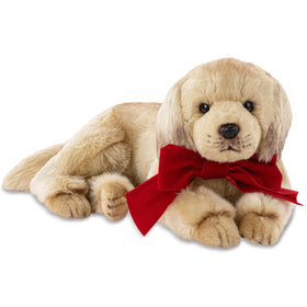 Bearington Baxter 13inch golden retriever plush front view, cuddly companion for kids.