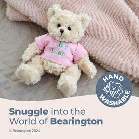 Bearington Big Sister Teddy Bear face close-up radiates warmth and charm.