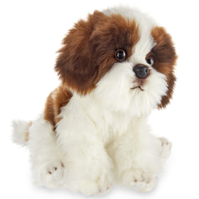 Bearington Collection Barkston Shih Tzu plush front view with ultra-soft fur for cuddles