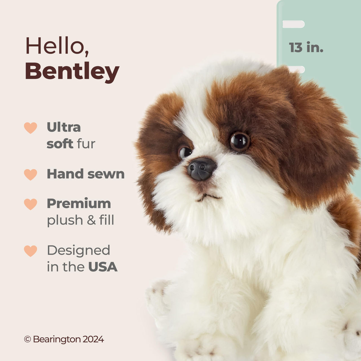 Barkston Shih Tzu plush lap-ready pose highlighting lifelike charm for imaginative play