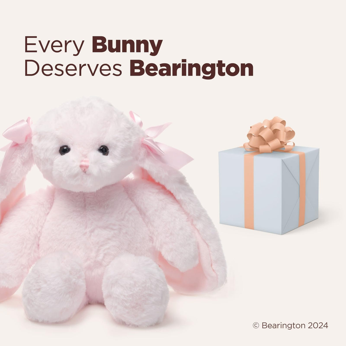 Bearington 14 inch bunny child ready soft toy for gentle playtime