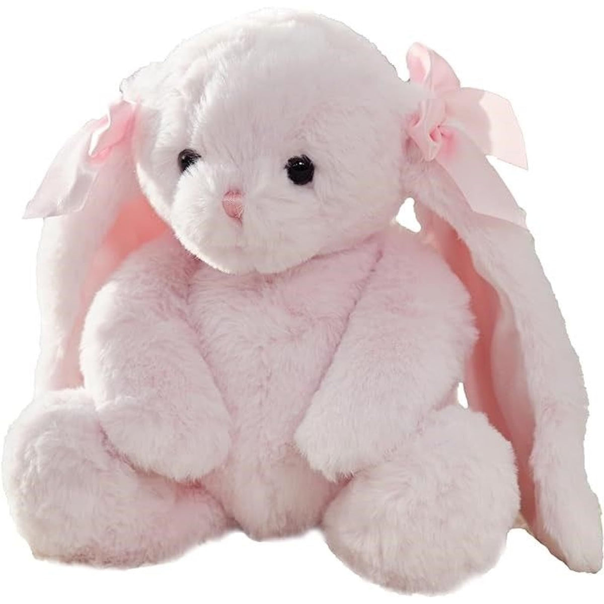Bearington 14 inch bunny Easter decor display in a cozy setup