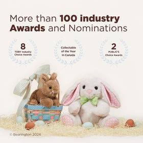 Bearington Collection cuddly bunny plush with premium fur designed for playtime and bedtime