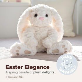 Bearington Creamy cuddly design makes this bunny a comforting Easter companion.