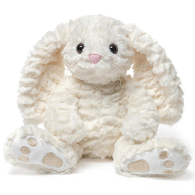 Bearington Creamy Easter Bunny 10-inch plush showcases ultra-soft fur for gentle baby snuggles.