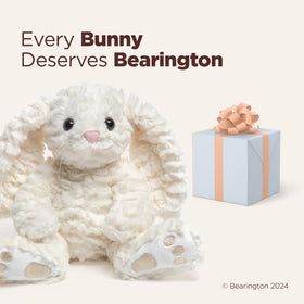 Bearington Creamy white bunny toy brings soft textures to playtime.