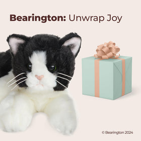 Bearington Domino cat snuggle comfort plush ideal for bedtime routines