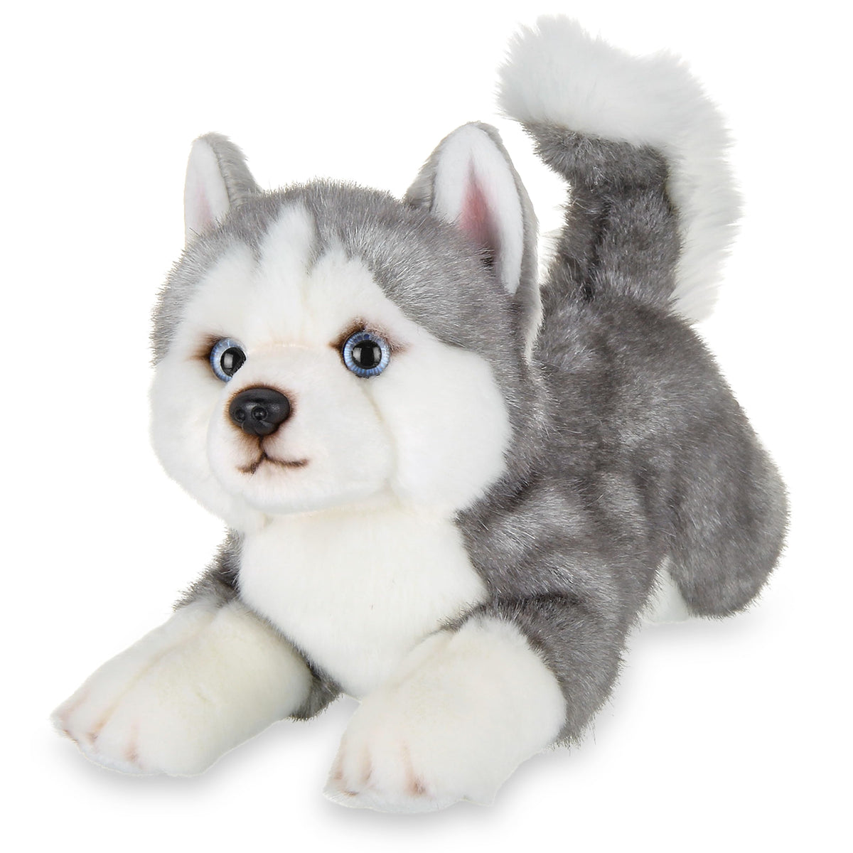 Bearington Manouk Husky plush front view shows soft fur for comforting hugs