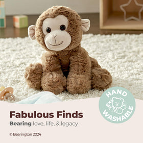Bearington Giggles 10.5 inch monkey size ideal for nursery decor and cuddles.