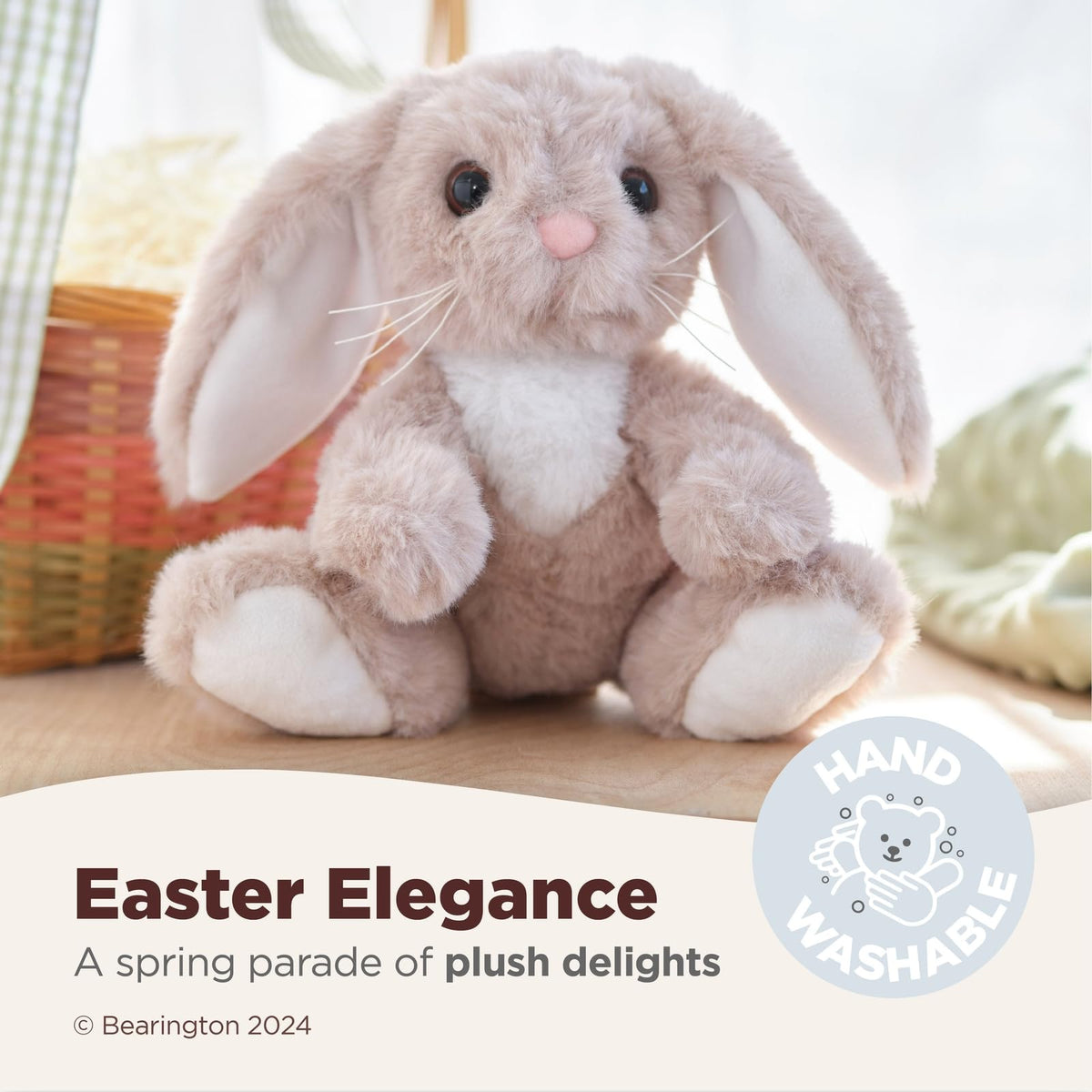 Bearington Lil' Boomer bunny plush in a nursery, ideal for cozy nap times.