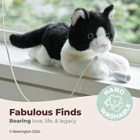 Bearington Lil’ Domino features hand-sewn nose for realistic playtime imagination.