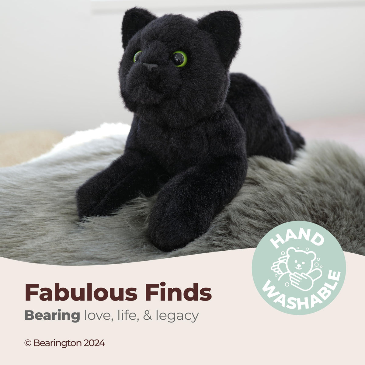 Bearington Lil' Jinx 8-inch plush serves as a comforting bedtime companion.