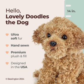 Bearington Lovely Doodles caramel dog side profile perfect for shelf display