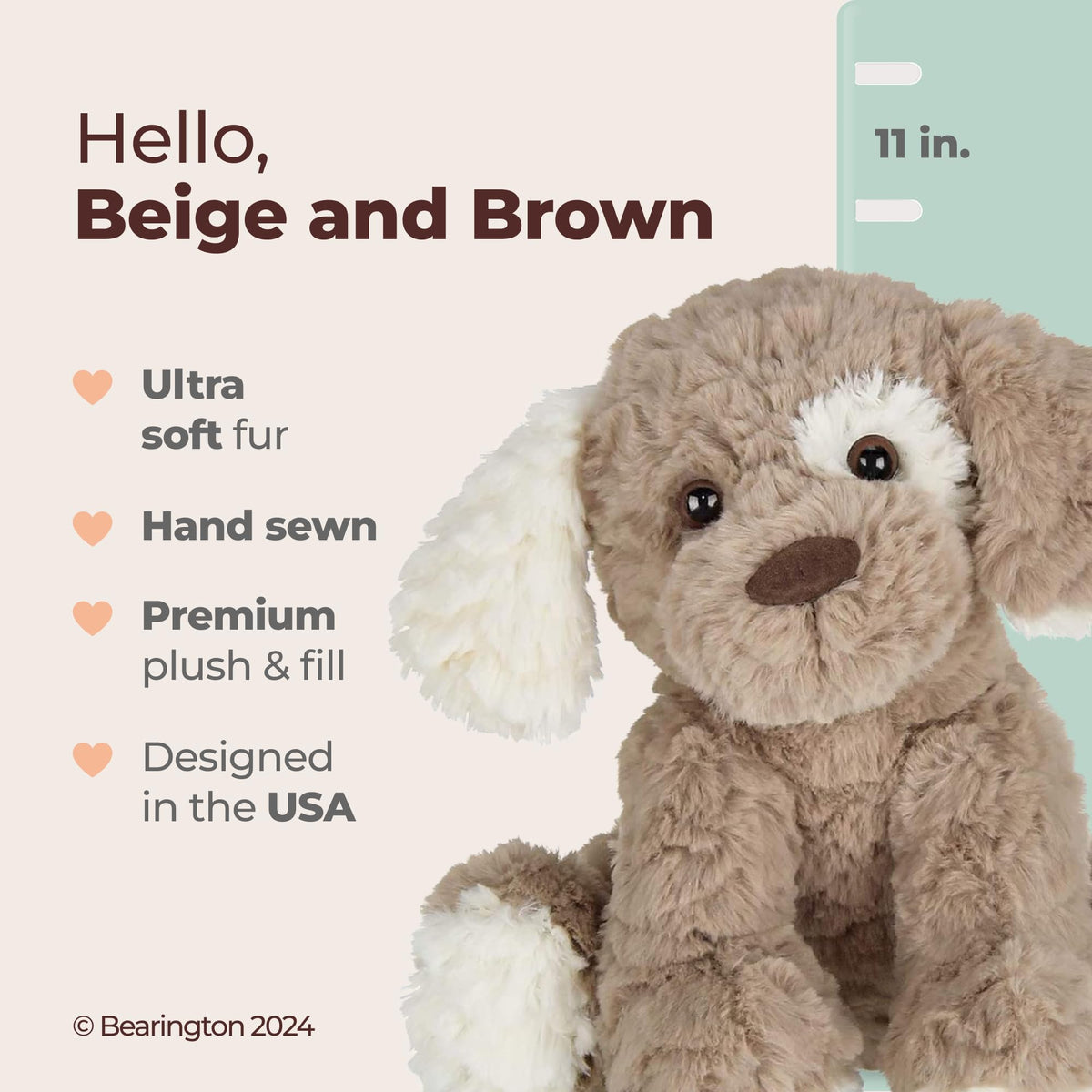 Bearington Pal plush with floppy ears enhances kid-friendly storytelling.