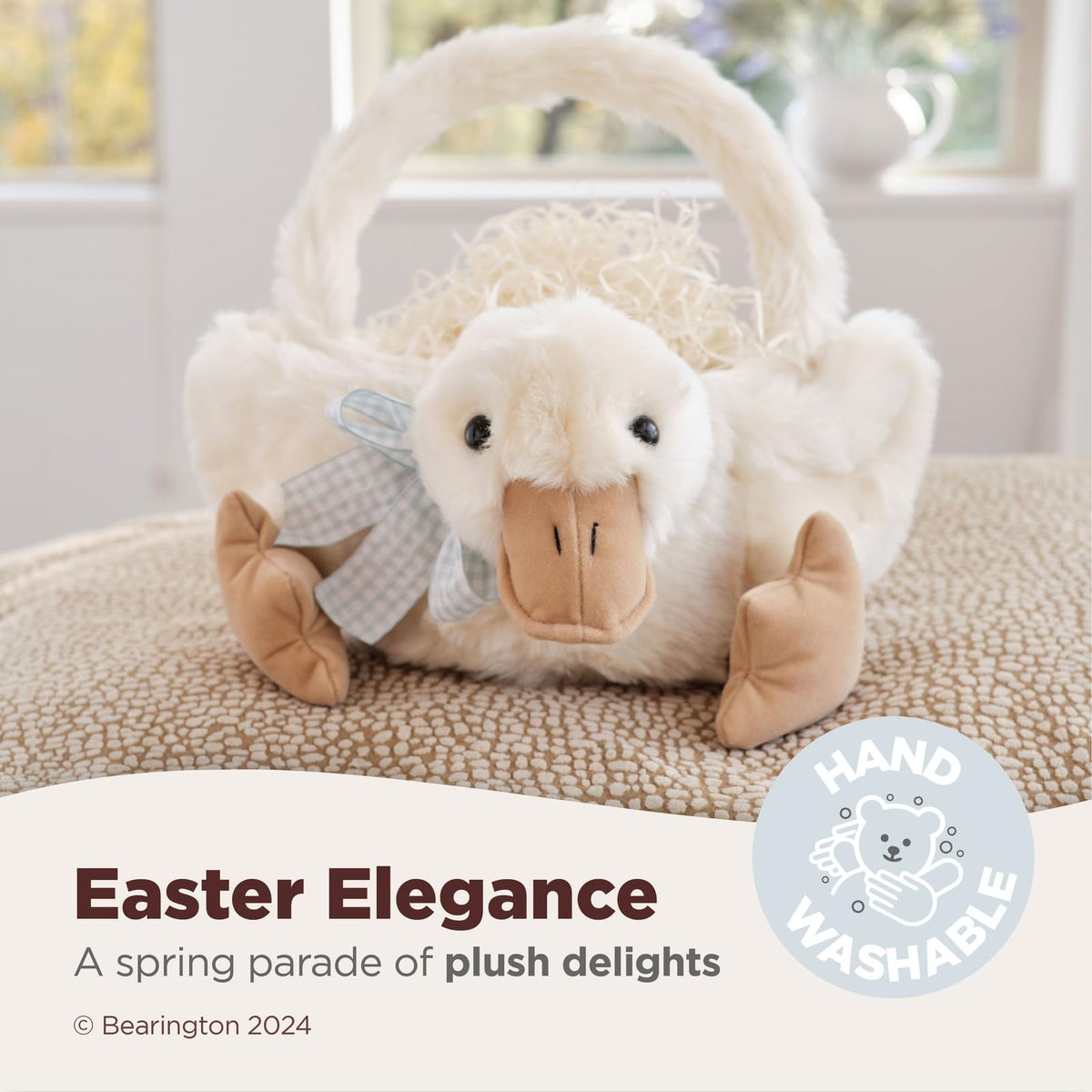 Bearington Quack fluffy fur detail offers comforting texture for little hands