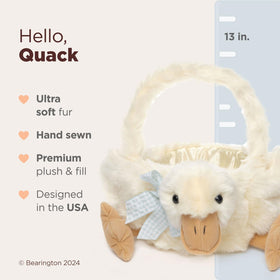 Bearington Quack plush duck toy adds cuddly playtime for babies