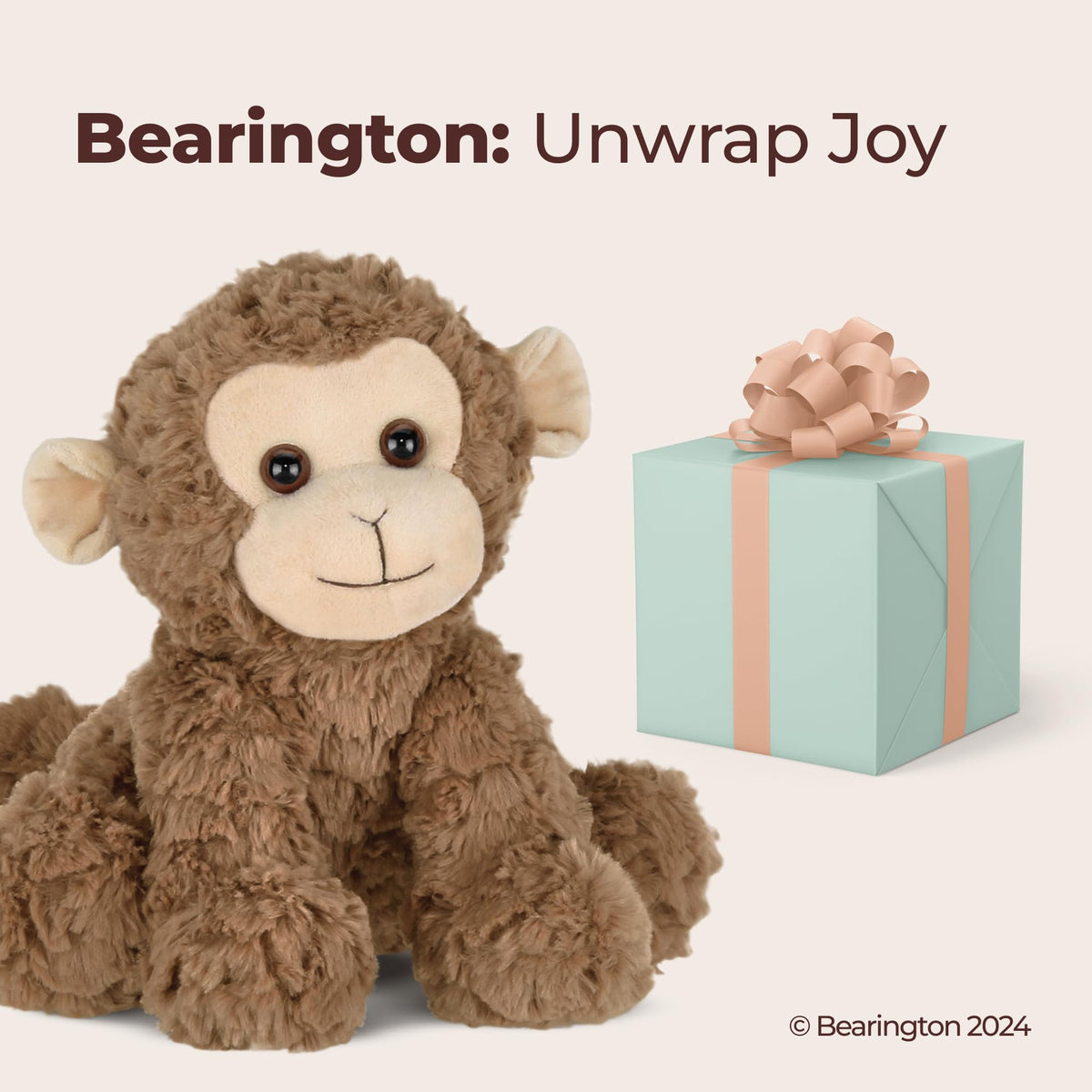 Bearington quality craftsmanship shown in this huggable monkey plush.