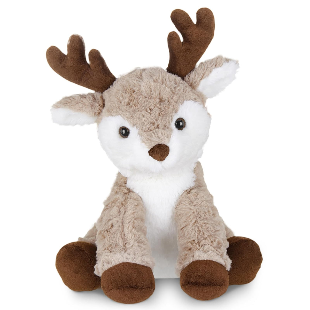 Bearington Reiny Christmas Reindeer plush face detail for cozy holiday snuggles.