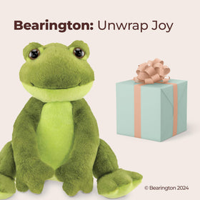 Bearington Ribbity frog showing inner beanbag weight for stability.