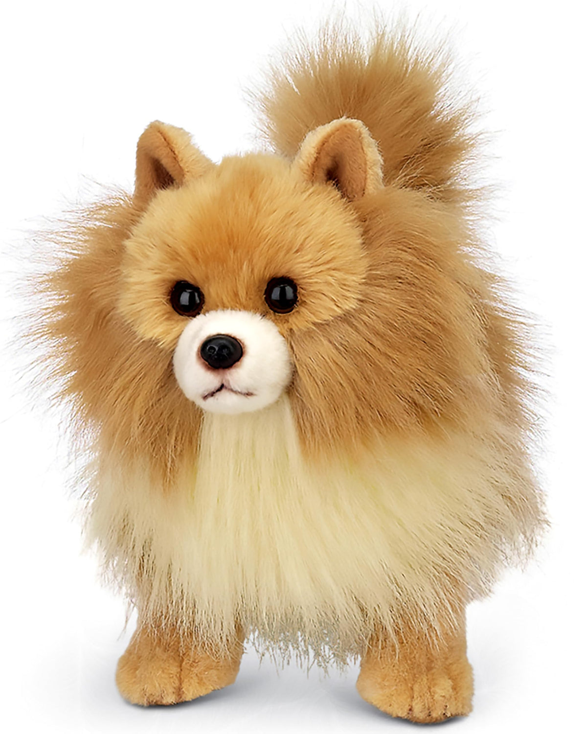 Bearington Rudy the Pomeranian plush, 13-inch cuddly toy, ideal for bedtime stories and hugs.