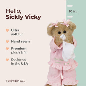 Bearington Sicky Vicky Teddy Bear with fully jointed limbs for poseable play
