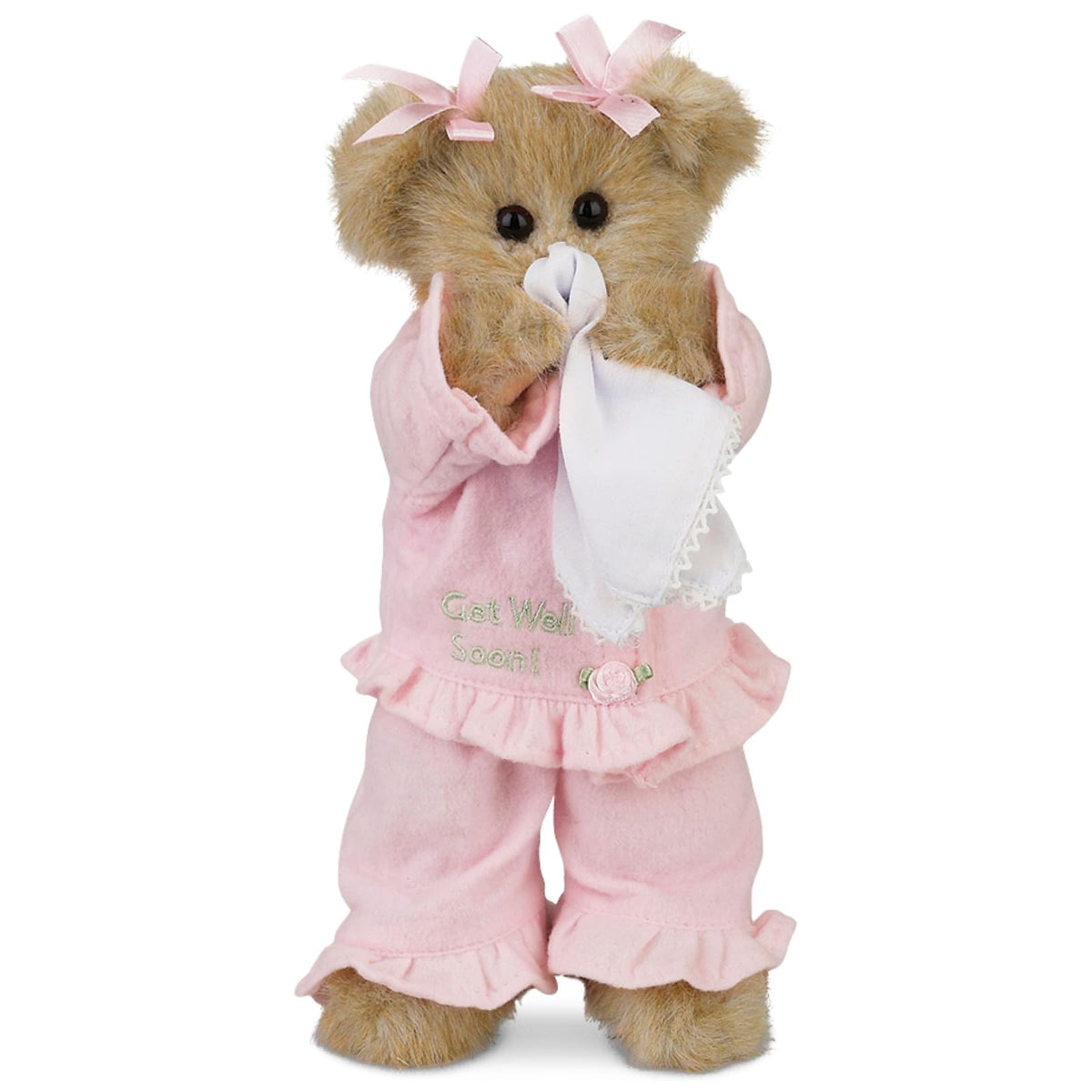 Bearington Sicky Vicky Teddy Bear with weighted feet for comforting cuddles