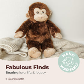 Bearington Swings Monkey fur close-up highlights ultra-soft pile and comforting touch.