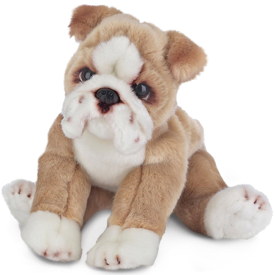 Bearington Tug English Bulldog plush, 13-inch cuddly companion for kids.