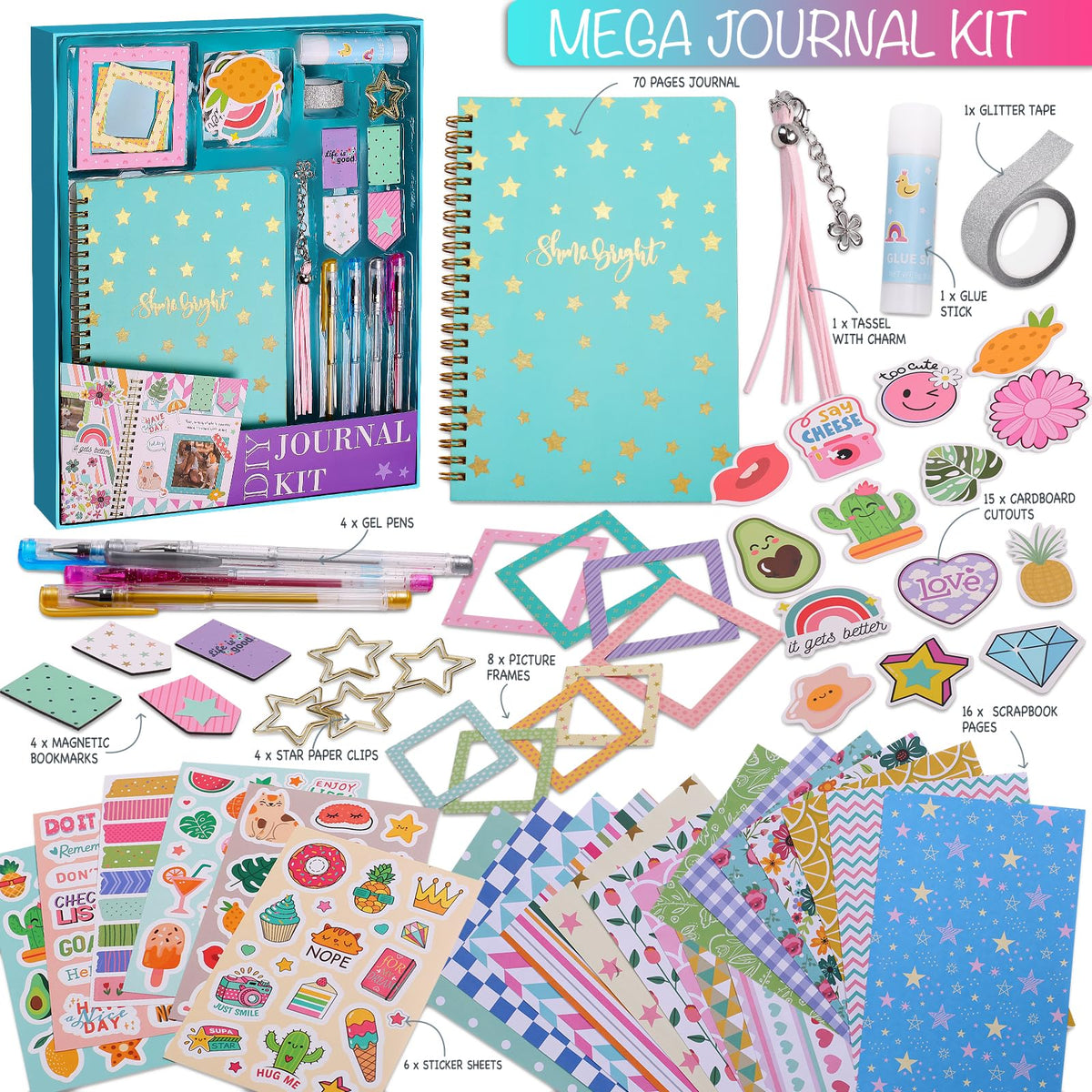 BEARUN DIY Journal Kit pages showing colorful journaling space
