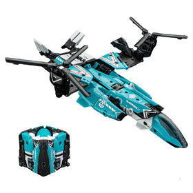 BEASTBOX InfinityBox Patagona front view, compact cube-to-mecha transformation for desk display