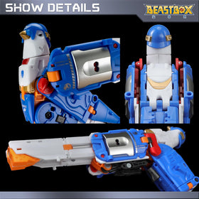 BEASTBOX LoveGun in mecha mode offers dynamic pose options for tabletop display.