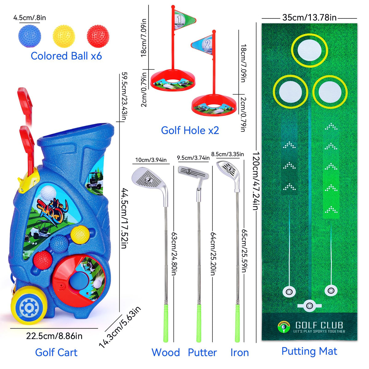 Beautiq putting mat enables indoor and outdoor practice for kids.