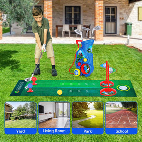 Beautiq flags and tees set assisting aiming and target practice.