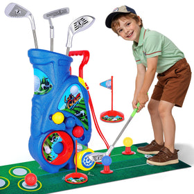 Beautiq toddler golf cart with retractable handle for easy pulling and storage.