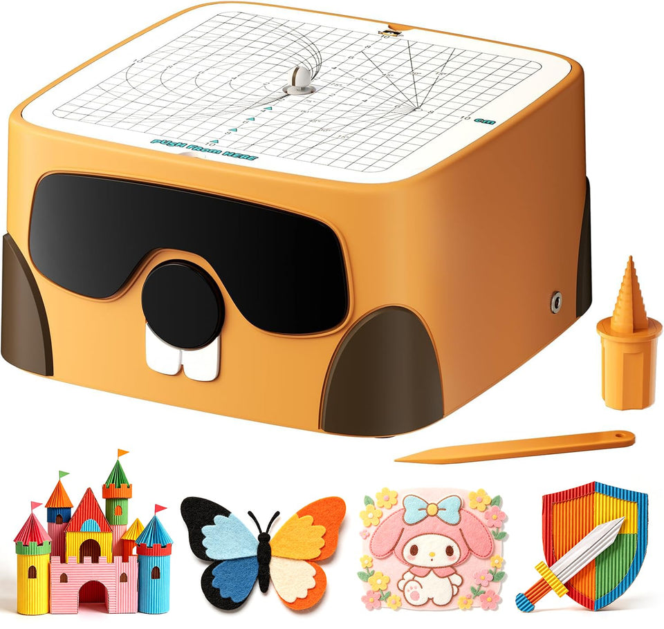 BEAVERBOT Cardboard Cutter front view, kid-safe design for creative projects.